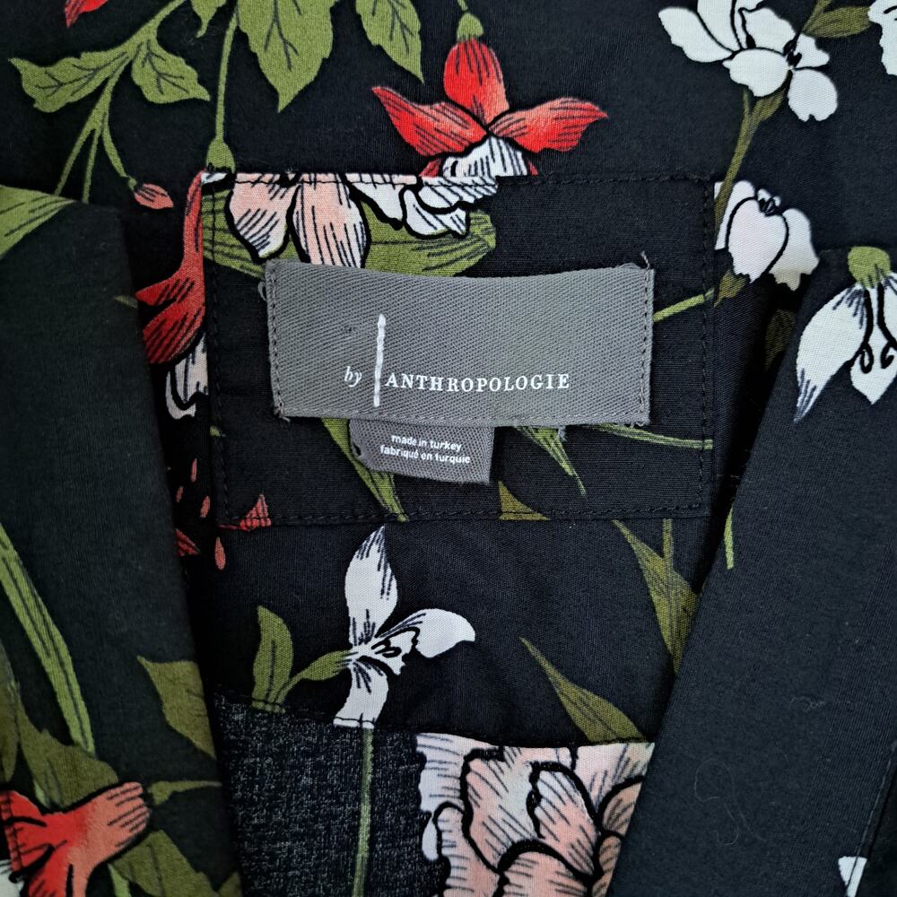 Anthropologie Somerset Maxi Dress Size XL Black Dark Floral Print Tiered - Picture 9 of 14